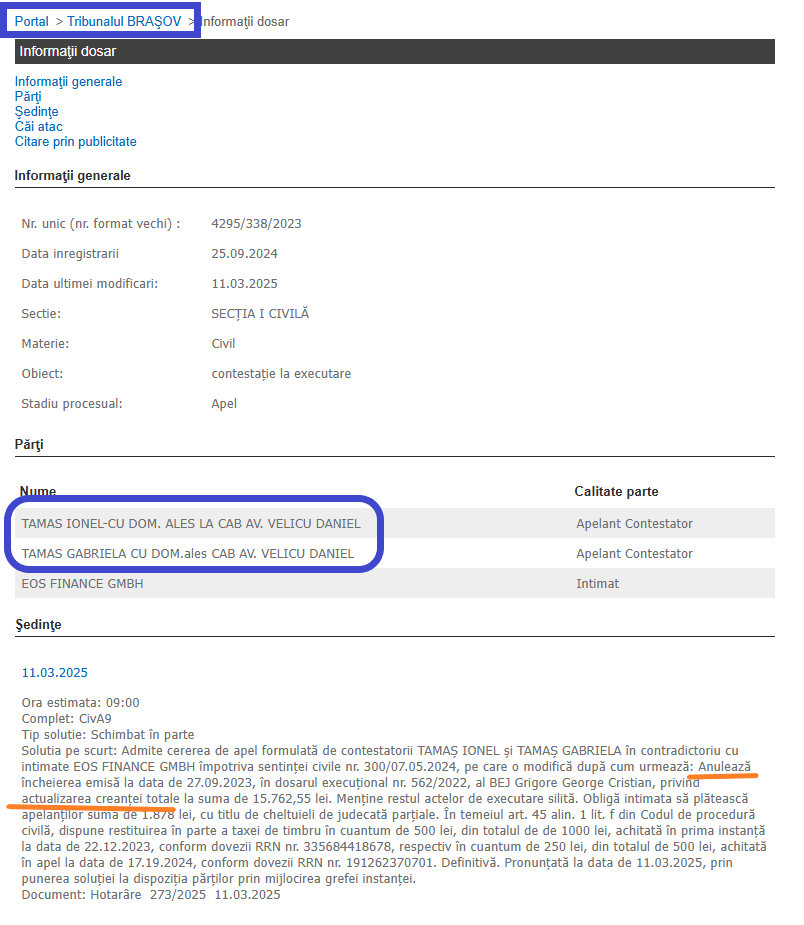actualizarea sumelor executate silit