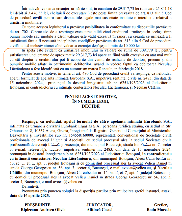 restrangerea executarii silite