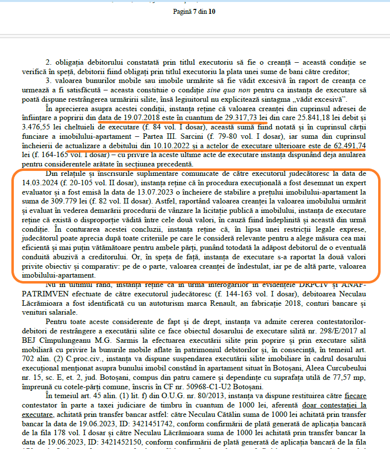 restrangerea executarii silite